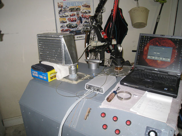 Apikol intercooler mounted on PTS flowbench