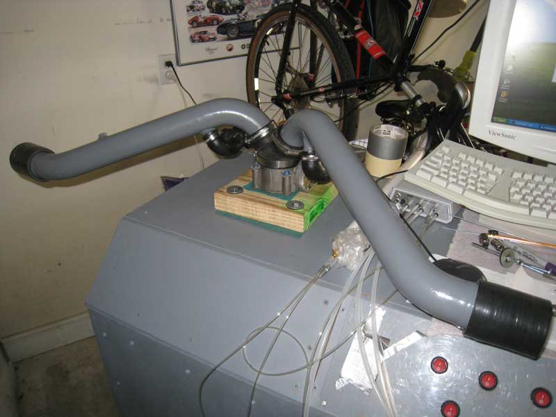JHM up-pipes on flow bench