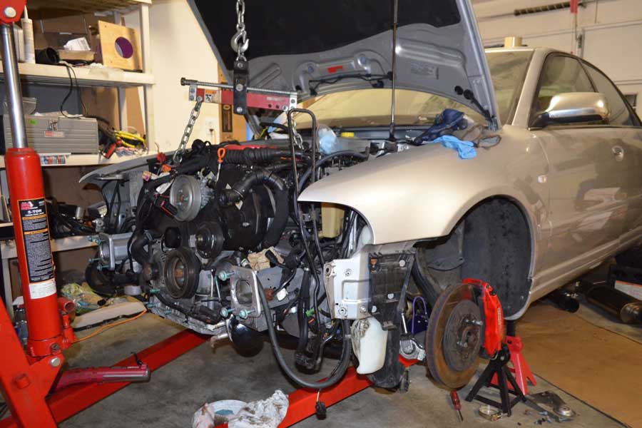 Audi B5 S4 2.7T engine test fit