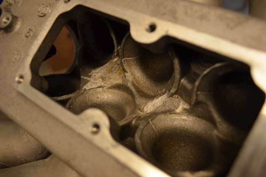 Stock Audi B5 S4 intake manifold interior view