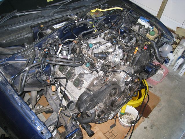 Damaged S4 engine compartment
