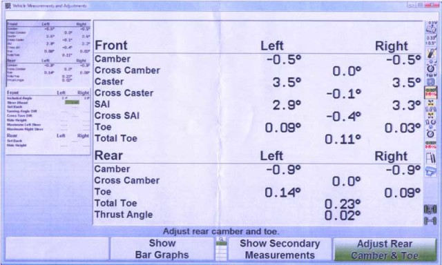 Audi B5 S4 Alignment Spec Sheet