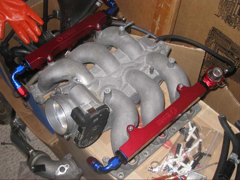 integrated engineering fuel rail on b5 s4 intake manifold