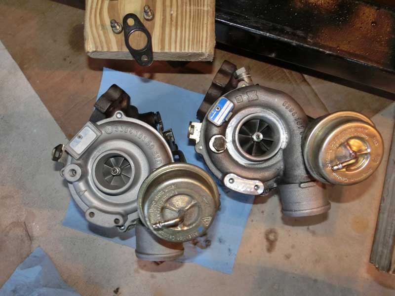 Picture of BorgWarner K03 and RS4 K04 turbochargers
