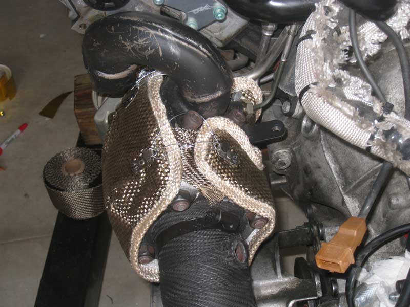 Thermal Zero turbo blanket on driver side turbo