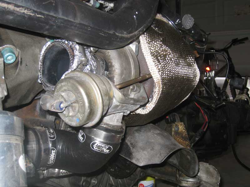 thermal zero turbo blanket fit on borgwarner k03 front shot