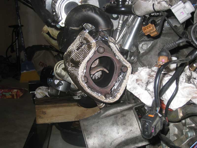 thermal zero turbo blanket fit on borgwarner k03 rear shot